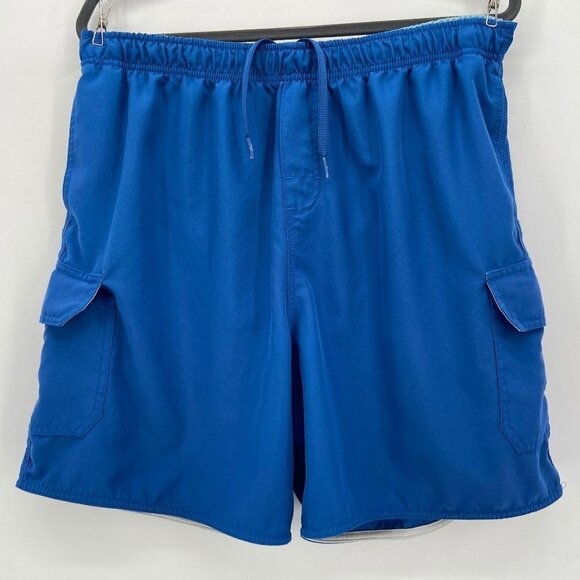 Quiksilver Blue Cargo Swim Trunks Mens XL - Picture 1 of 6